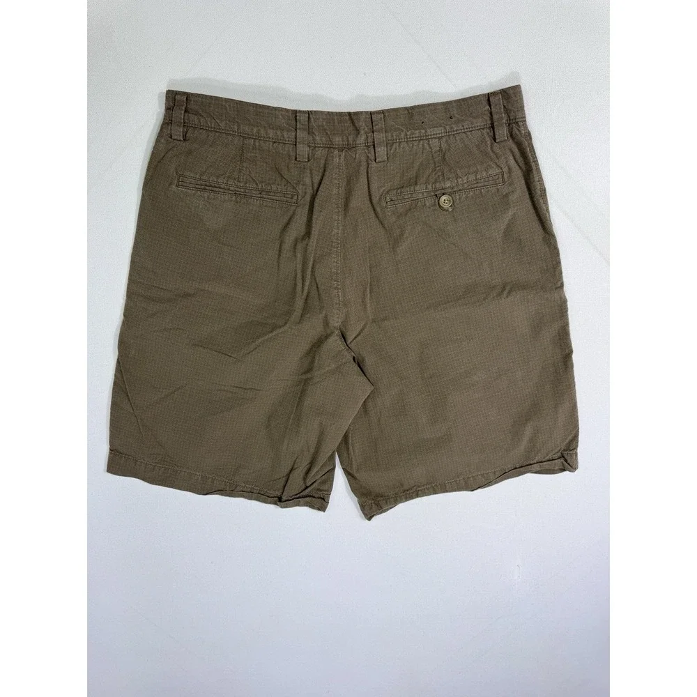 Banana Republic Mens 33 Brown Houndstooth Chino Shorts Cotton Casual 539941-00